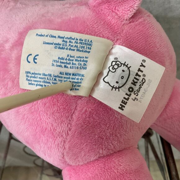 Build A Bear Hello Kitty Pink Leopard Print Paws Winking Sanrio 18" Plush NO Bow - Picture 8 of 14